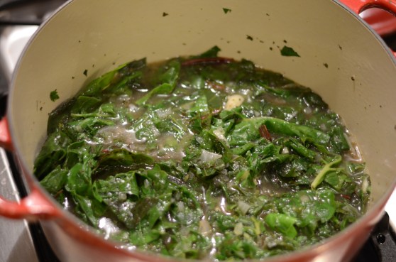 .....and then the chard shrinks!