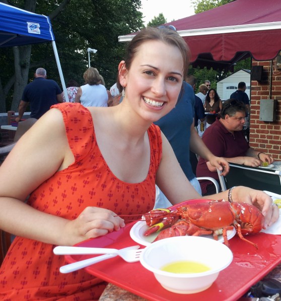 The lobster and I wore the exact same color; how embarrassing! 