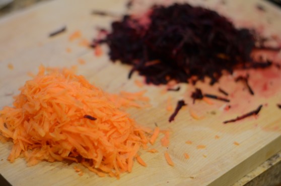 I ended up using a little more than 1/2 Cup of the carrots and beets.