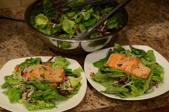 Do you see how much salad this is? The plates would have to be massive to hold all of the salad.