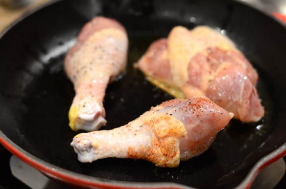 If you're impatient like me, you could use an extra skillet for the extra chicken.