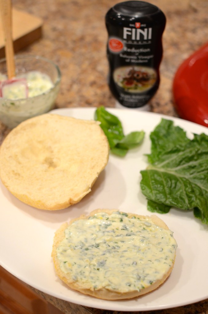 Basil mayo followed by lettuce....